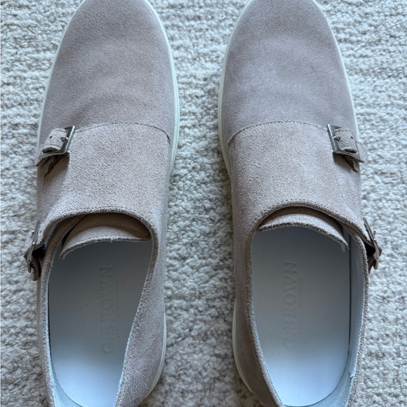 G. Brown Jaxon Suede Monk Strap Shoe, Men’s size 12, Taupe main image 7